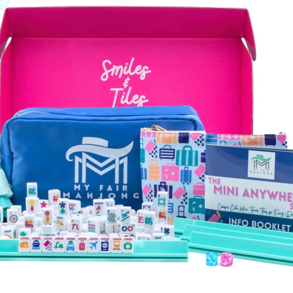 NEW! MY FAIR MAHJONG Mahjong Travel Game Set - Mint and Pink in Box and unused!